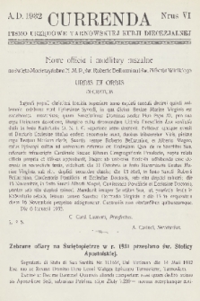 Currenda : pismo urzędowe tarnowskiej kurji diecezjalnej. 1932, kurenda 6