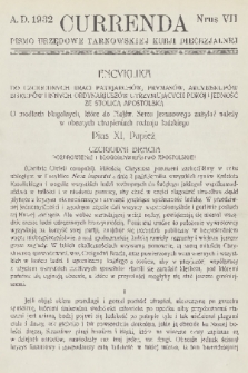 Currenda : pismo urzędowe tarnowskiej kurji diecezjalnej. 1932, kurenda 7