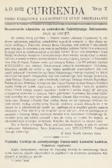 Currenda : pismo urzędowe tarnowskiej kurji diecezjalnej. 1932, kurenda 10