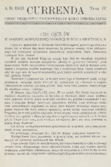 Currenda : pismo urzędowe tarnowskiej kurji diecezjalnej. 1933, kurenda 4