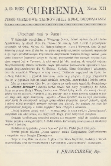 Currenda : pismo urzędowe tarnowskiej kurji diecezjalnej. 1933, kurenda 12