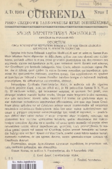 Currenda : pismo urzędowe tarnowskiej kurji diecezjalnej. 1934, kurenda 1