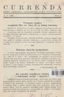 Currenda : pismo urzędowe tarnowskiej kurji diecezjalnej. 1935, kurenda 1