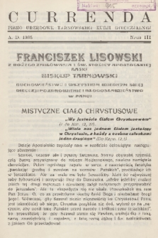 Currenda : pismo urzędowe tarnowskiej kurji diecezjalnej. 1935, kurenda 3