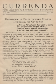 Currenda : pismo urzędowe tarnowskiej kurji diecezjalnej. 1935, kurenda 7
