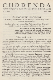 Currenda : pismo urzędowe tarnowskiej kurji diecezjalnej. 1935, kurenda 8