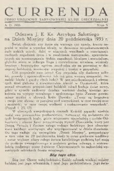 Currenda : pismo urzędowe tarnowskiej kurji diecezjalnej. 1935, kurenda 10