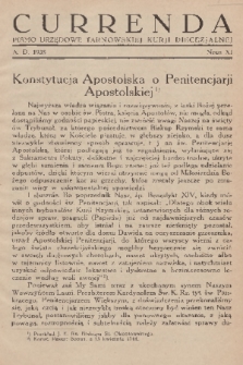Currenda : pismo urzędowe tarnowskiej kurji diecezjalnej. 1935, kurenda 11