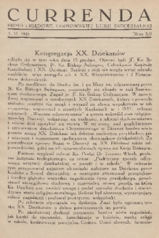 Currenda : pismo urzędowe tarnowskiej kurji diecezjalnej. 1935, kurenda 12