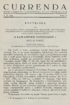 Currenda : pismo urzędowe tarnowskiej kurji diecezjalnej. 1936, kurenda 2