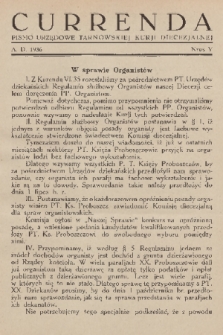 Currenda : pismo urzędowe tarnowskiej kurji diecezjalnej. 1936, kurenda 5