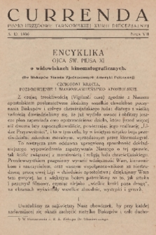 Currenda : pismo urzędowe tarnowskiej kurji diecezjalnej. 1936, kurenda 7