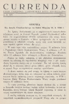 Currenda : pismo urzędowe tarnowskiej kurji diecezjalnej. 1936, kurenda 10