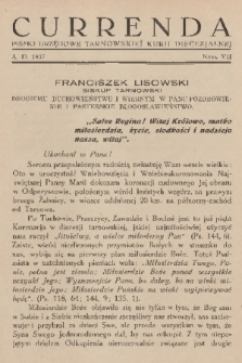 Currenda : pismo urzędowe tarnowskiej kurji diecezjalnej. 1937, kurenda 7