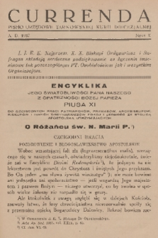 Currenda : pismo urzędowe tarnowskiej kurji diecezjalnej. 1937, kurenda 10