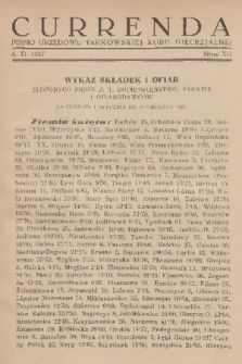 Currenda : pismo urzędowe tarnowskiej kurji diecezjalnej. 1937, kurenda 12
