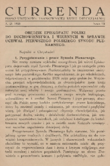 Currenda : pismo urzędowe tarnowskiej kurji diecezjalnej. 1938, kurenda 3