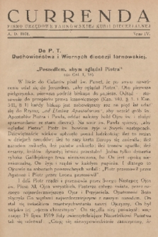 Currenda : pismo urzędowe tarnowskiej kurji diecezjalnej. 1938, kurenda 4