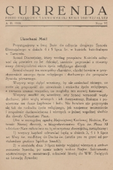 Currenda : pismo urzędowe tarnowskiej kurji diecezjalnej. 1938, kurenda 6