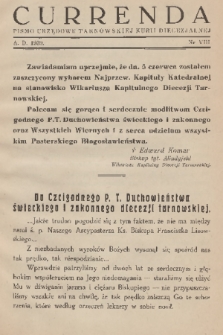 Currenda : pismo urzędowe tarnowskiej kurji diecezjalnej. 1939, kurenda 8