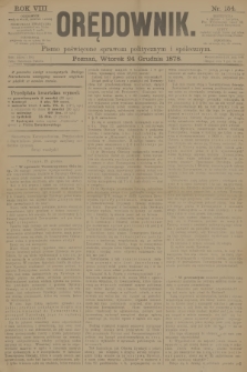 Orędownik : pismo poświęcone sprawom politycznym i spółecznym. R.8, 1878, nr 154