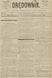 Orędownik : pismo poświęcone sprawom politycznym i spółecznym. R.21, 1891, nr 45