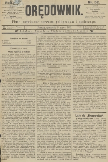 Orędownik : pismo poświęcone sprawom politycznym i spółecznym. R.21, 1891, nr 52