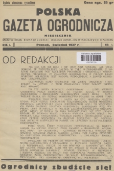 Polska Gazeta Ogrodnicza. R.1, 1937, nr 1