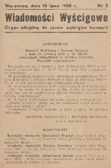 Wiadomości Wyścigowe : organ oficjalny do spraw wyścigów konnych. 1950, nr 3