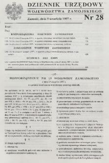 Dziennik Urzędowy Województwa Zamojskiego. 1997, nr 28