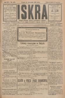 Iskra : dziennik polityczny, społeczny, gospodarczy i literacki. R.16 (1925), nr 272