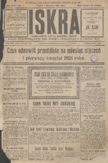 Iskra : dziennik polityczny, społeczny, gospodarczy i literacki. R.17 (1926), nr 1