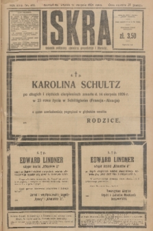Iskra : dziennik polityczny, społeczny, gospodarczy i literacki. R.17 (1926), nr 186