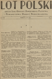 Lot Polski : organ Ligi Obrony Powietrznej Państwa i Towarzystwa Obrony Przeciwgazowej. R. 6, 1928, nr 2