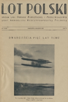 Lot Polski : organ Ligi Obrony Powietrznej i Przeciwgazowej oraz Aeroklubu Rzeczypospolitej Polskiej. R. 6, 1928, nr 12