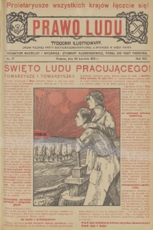 Prawo Ludu : tygodnik ilustrowany : organ Polskiej Partyi Socyalno-Demokratycznej. R.16, 1913, nr 17