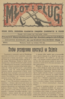 Młot i Pług : organ Centr. Zrzeszenia Klasowych Związków Zawodowych w Polsce. R.2, 1930, nr 29