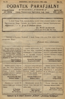 Dodatek Parafjalny do tygodnika „Niedziela” Parafji Wniebowzięcia Najświętszej Marji Panny. 1935, nr 52