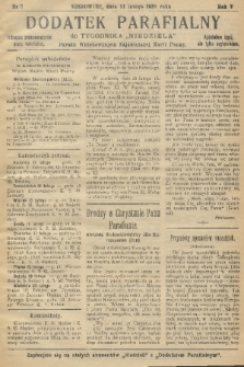Dodatek Parafialny do Tygodnika „Niedziela” Parafii Wniebowzięcia Najświętszej Marii Panny. 1938, nr 7