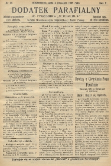 Dodatek Parafialny do Tygodnika „Niedziela” Parafii Wniebowzięcia Najświętszej Marii Panny. 1938, nr 36