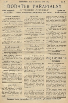 Dodatek Parafialny do Tygodnika „Niedziela” Parafii Wniebowzięcia Najświętszej Marii Panny. 1938, nr 39