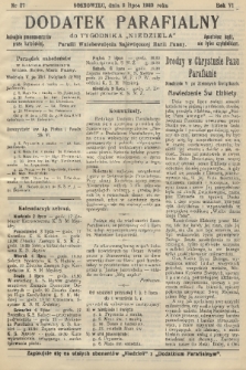 Dodatek Parafialny do Tygodnika „Niedziela” Parafii Wniebowzięcia Najświętszej Marii Panny. 1939, nr 27