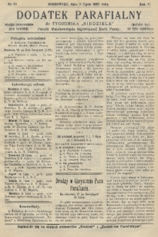 Dodatek Parafialny do Tygodnika „Niedziela” Parafii Wniebowzięcia Najświętszej Marii Panny. 1939, nr 28