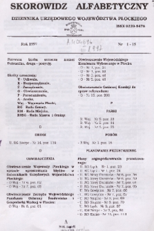 Dziennik Urzędowy Województwa Płockiego. 1997, Skorowidz alfabetyczny o