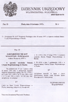 Dziennik Urzędowy Województwa Płockiego. 1997, nr 4