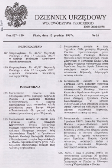 Dziennik Urzędowy Województwa Płockiego. 1997, nr 14