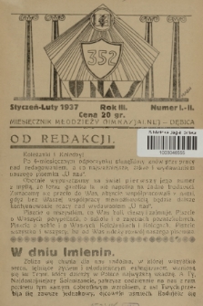 U Nas : miesięcznik młodzieży gimnazjalnej - Dębica. R.3, 1937, nr 1 i 2