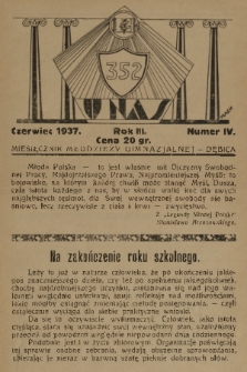 U Nas : miesięcznik młodzieży gimnazjalnej - Dębica. R.3, 1937, nr 4