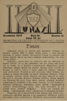 U Nas : miesięcznik młodzieży gimnazjalnej - Dębica. R.4, 1937, nr 3