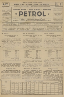 Petrol : czasopismo naftowe : journal de pétrol : Naphtazeitung. R.10, 1929, № 655